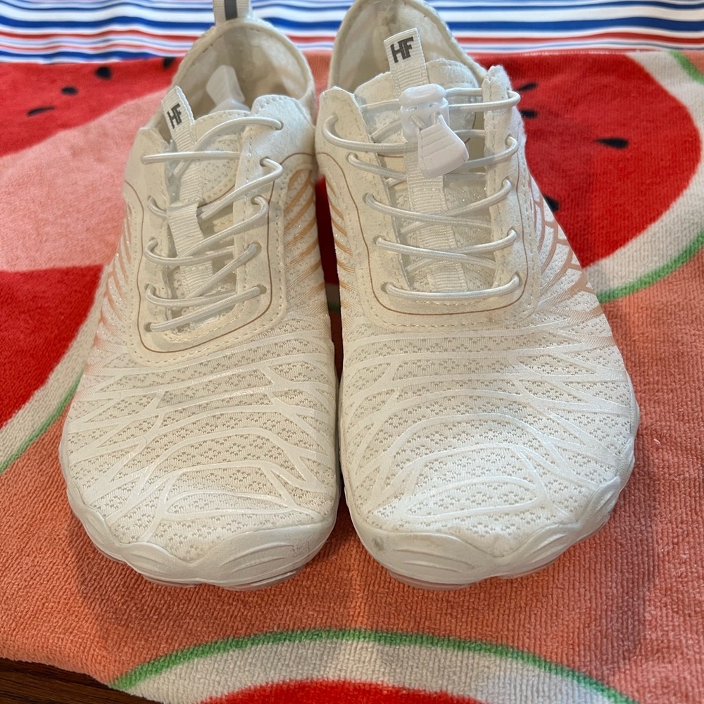 White Minimalist Knit Sneakers